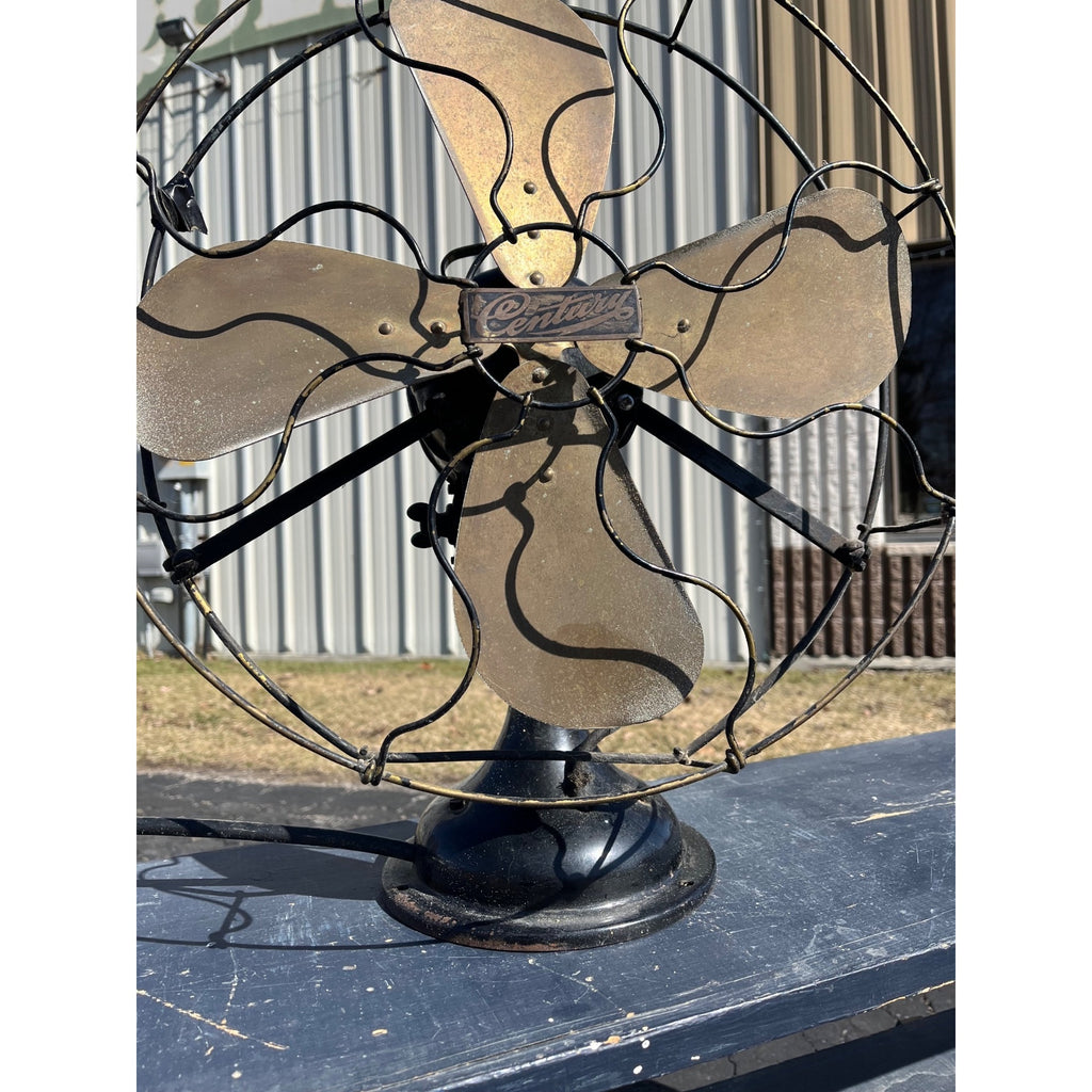 Antique 1914 Century model 154 Oscillating 16 in Electric Brass Fan