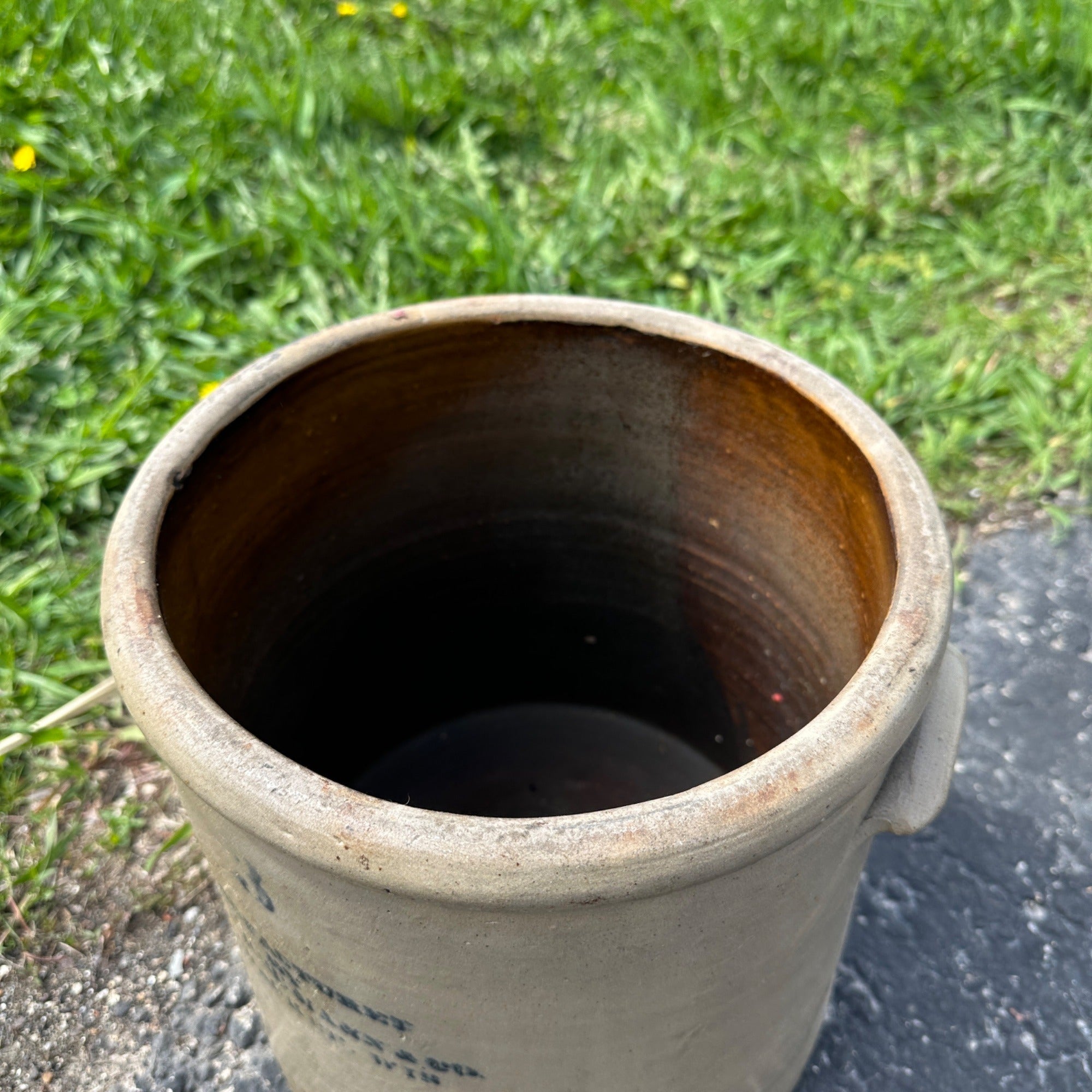 Antique 3 Gallon Hermann Milwaukee Wisconsin Stoneware Crock Salt Glaze