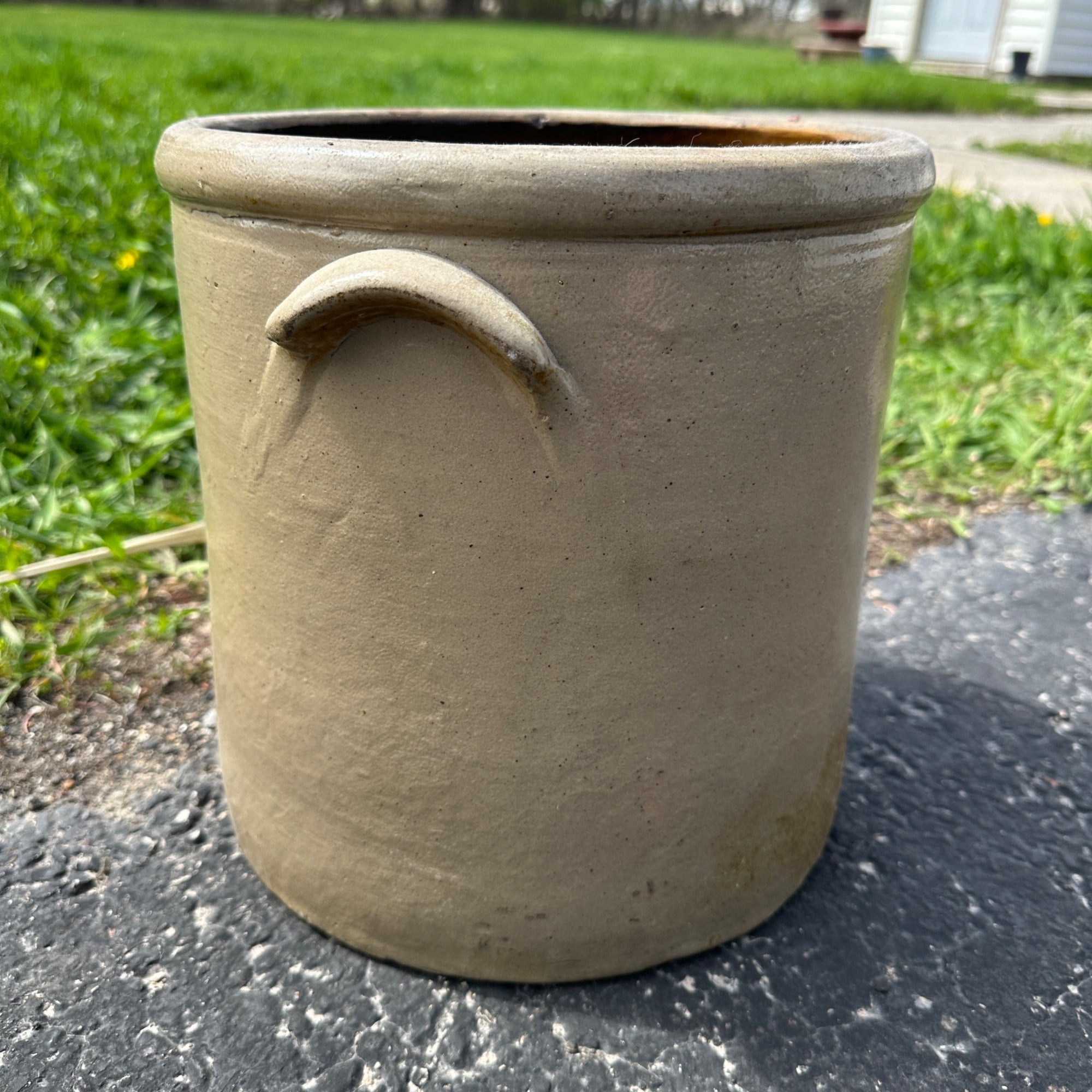 Antique 3 Gallon Hermann Milwaukee Wisconsin Stoneware Crock Salt Glaze