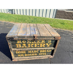 Vintage c1920s Roeker's Bakery Bread Crate Box Kilbourne Wisconsin Dells Advertising