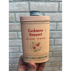 Vintage Cashmere Bouquet Talcum Powder Pink Tin Palmolive Tin