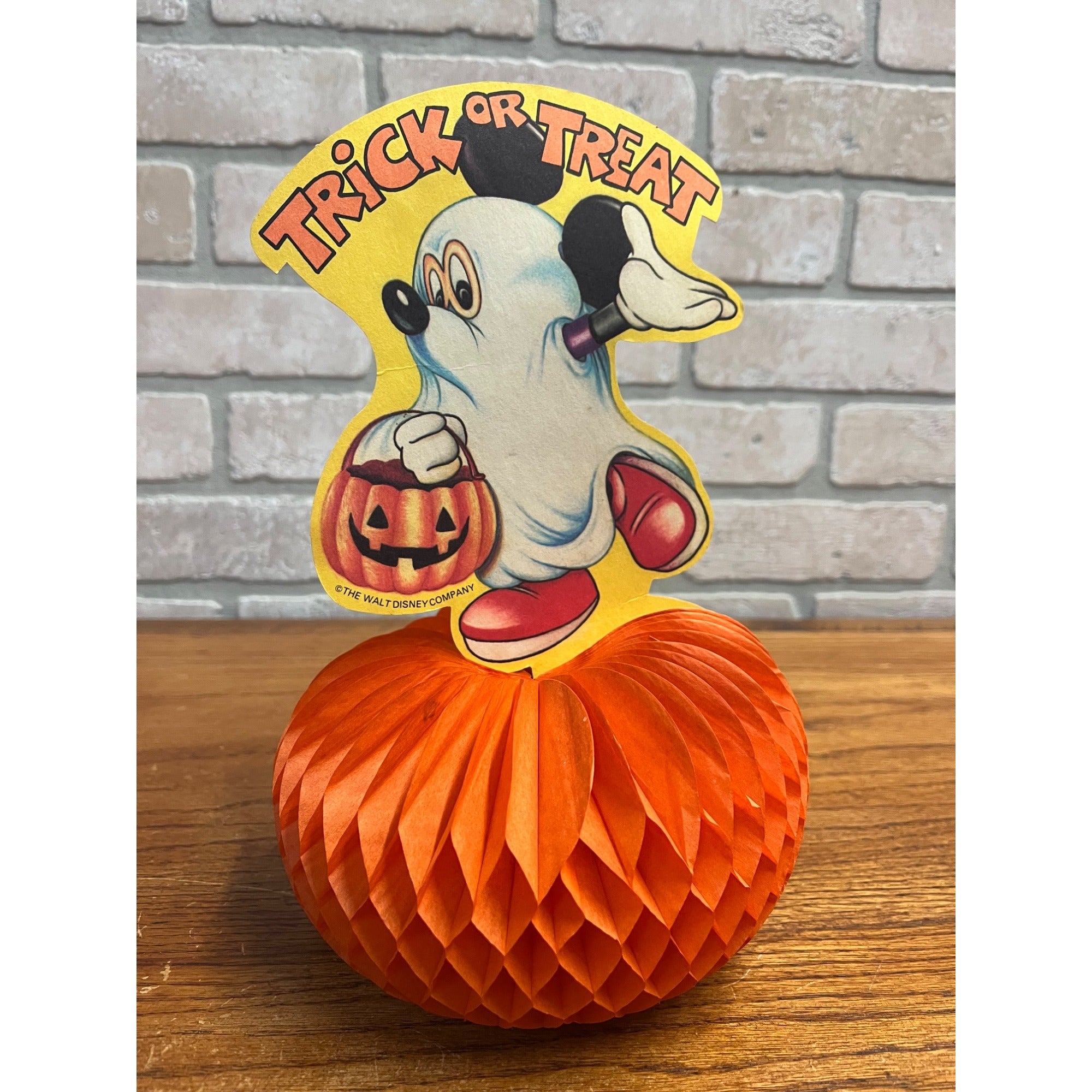 RARE Vintage 1980s Walt Disney Mickey Mouse Halloween Crepe Paper Diecut