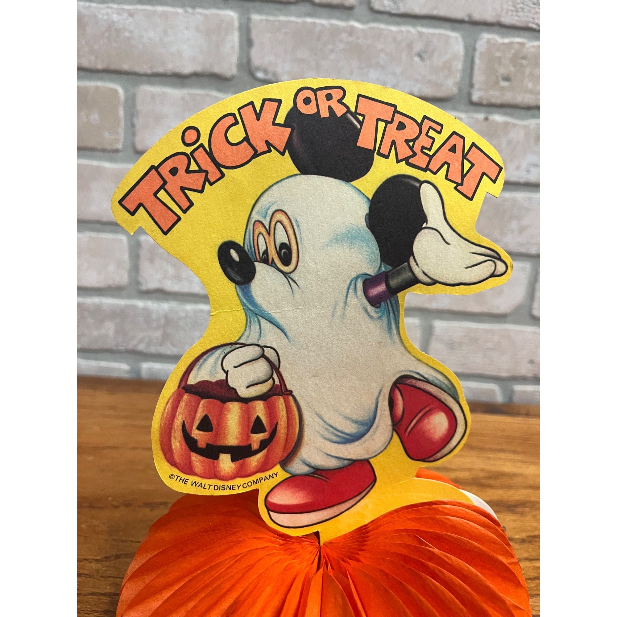 RARE Vintage 1980s Walt Disney Mickey Mouse Halloween Crepe Paper Diecut