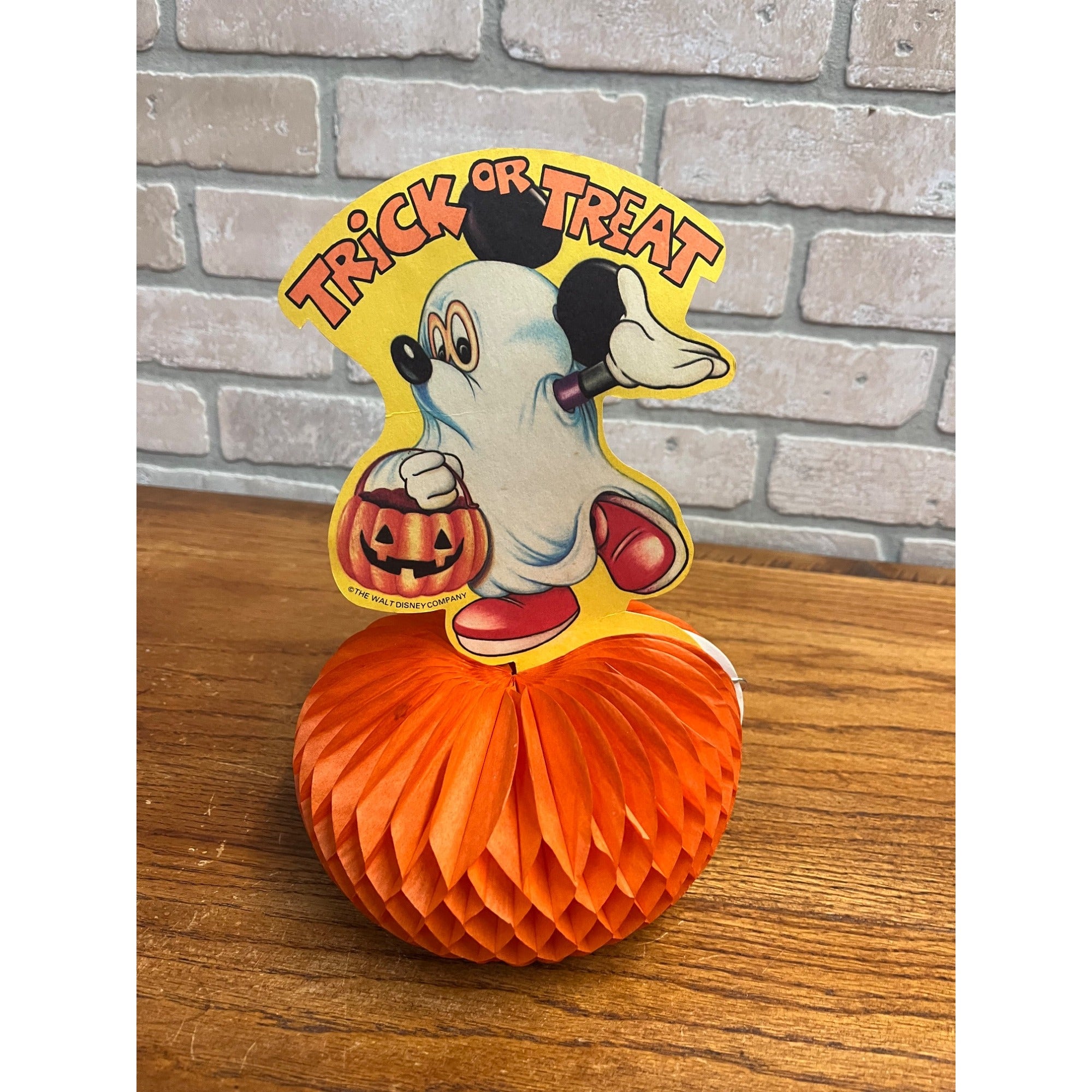 RARE Vintage 1980s Walt Disney Mickey Mouse Halloween Crepe Paper Diecut