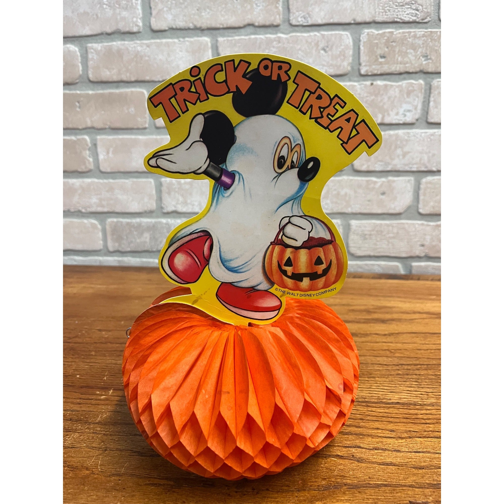 RARE Vintage 1980s Walt Disney Mickey Mouse Halloween Crepe Paper Diecut