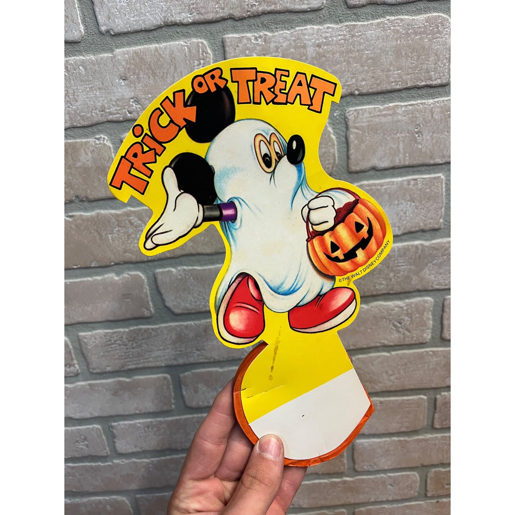 RARE Vintage 1980s Walt Disney Mickey Mouse Halloween Crepe Paper Diecut