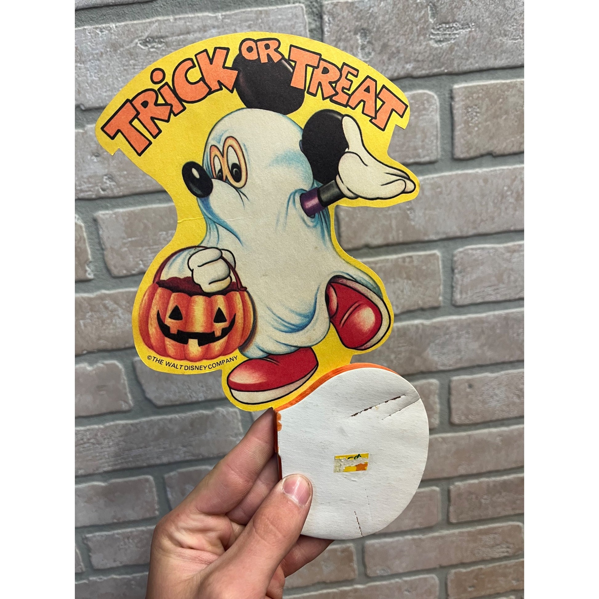 RARE Vintage 1980s Walt Disney Mickey Mouse Halloween Crepe Paper Diecut