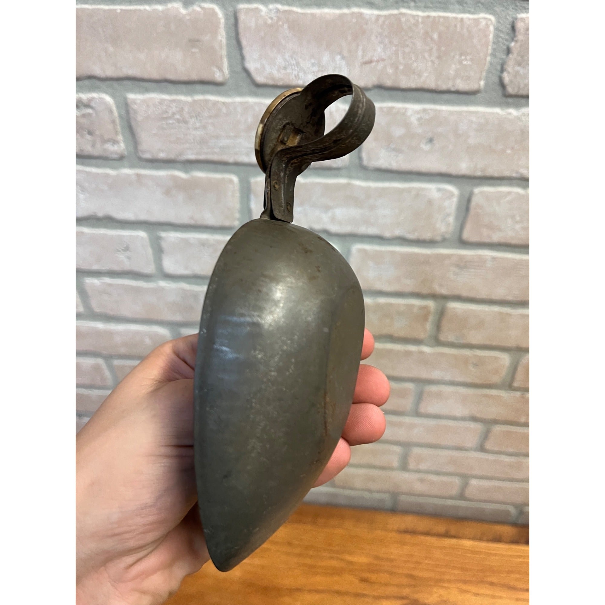 Vintage New German American Bank Promotional Tin/Metal Scoop With Slogan Badge Primitive Kitchen Decor