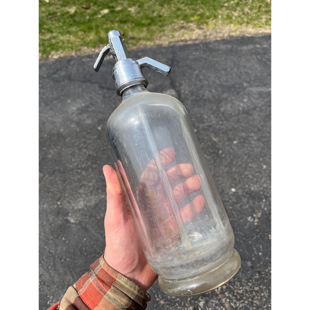 Rare Vintage Glass Seltzer Bottle Beaver Dam Bottling Co. Wisconsin