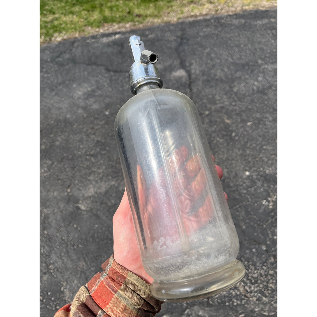 Rare Vintage Glass Seltzer Bottle Beaver Dam Bottling Co. Wisconsin