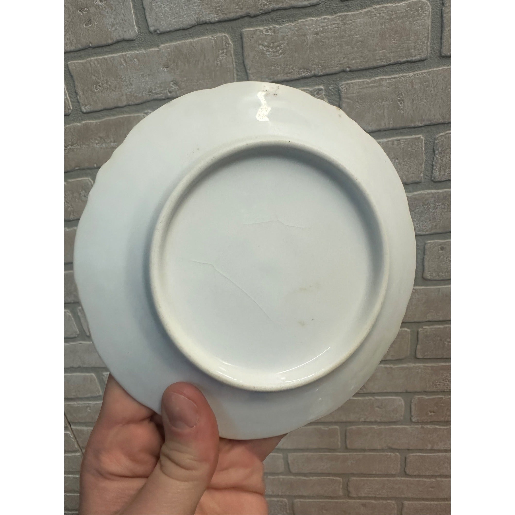 Antique Victorian 1900s Porcelain German Child's Plate Dish Playing Pushing Cart