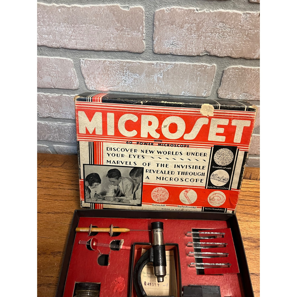 Vintage Carolyn Manufacturing Microset Child's Toy 1MX Microscope Set Science