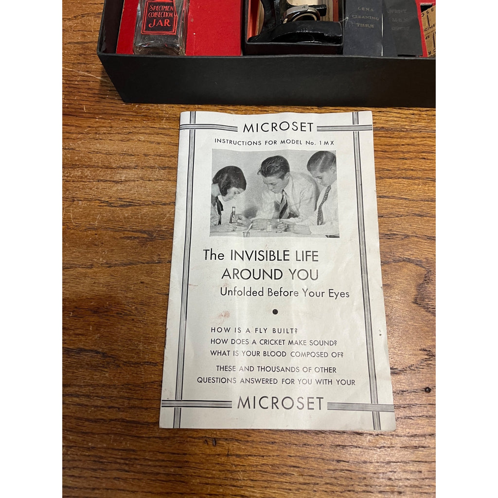 Vintage Carolyn Manufacturing Microset Child's Toy 1MX Microscope Set Science