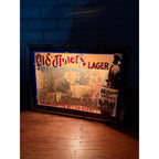 Scarce 1940s Old Timers Beer Lighted Display Sign West Bend Wis Glass