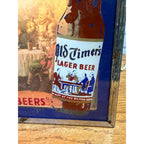 Scarce 1940s Old Timers Beer Lighted Display Sign West Bend Wis Glass