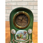 Vintage Porcelain German Table Clock Country Scene RoosterKing Louis Style
