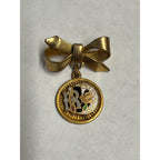 Vintage Odd Fellows Bow Pin Enamel Daughters of Rebekah Dove Moon Stars Pendant