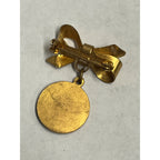 Vintage Odd Fellows Bow Pin Enamel Daughters of Rebekah Dove Moon Stars Pendant