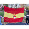 Antique Spanish Royal Military Naval Flag Castile Leon Coat Arms 74x57 Textile