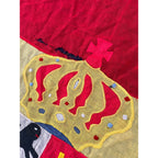 Antique Spanish Royal Military Naval Flag Castile Leon Coat Arms 74x57 Textile