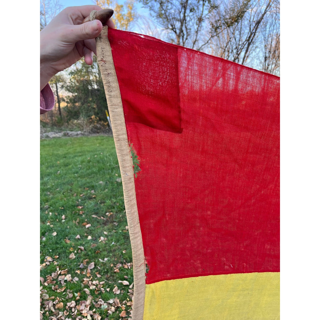 Antique Spanish Royal Military Naval Flag Castile Leon Coat Arms 74x57 Textile