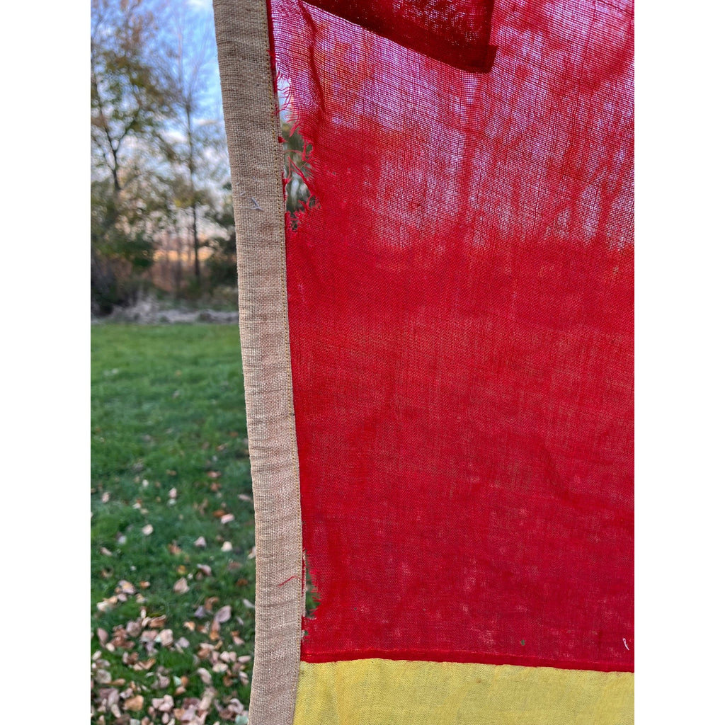 Antique Spanish Royal Military Naval Flag Castile Leon Coat Arms 74x57 Textile