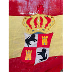 Antique Spanish Royal Military Naval Flag Castile Leon Coat Arms 74x57 Textile