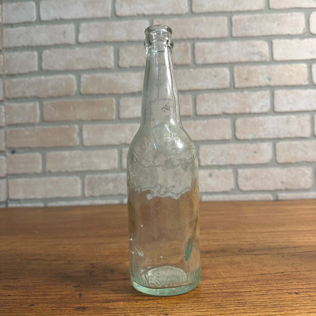 Pre-Prohibition Croak Brewing Co Beer Bottle Janesville Wis Wisconsin Crown Top