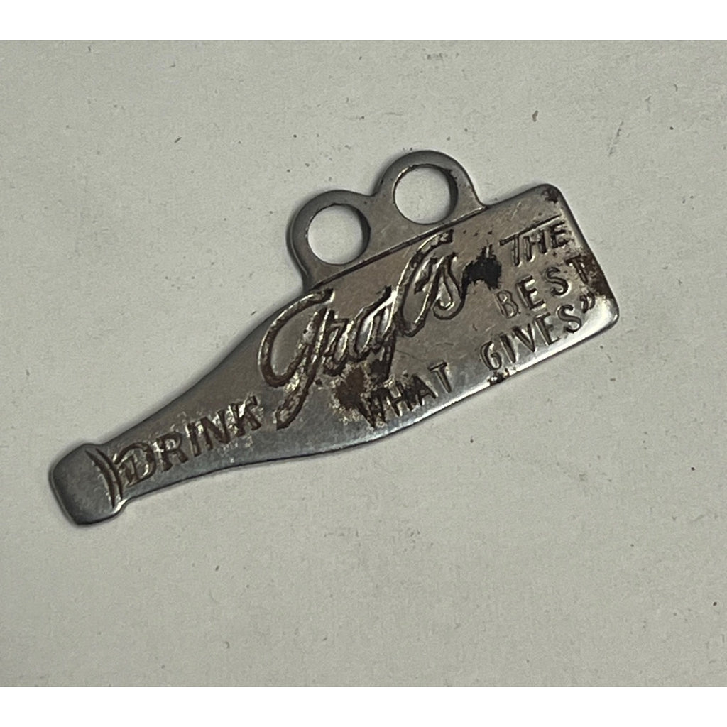 Vintage Drink Graf's ~ Best What Gives ~ Root Beer Soda Advertising Keychain Tag