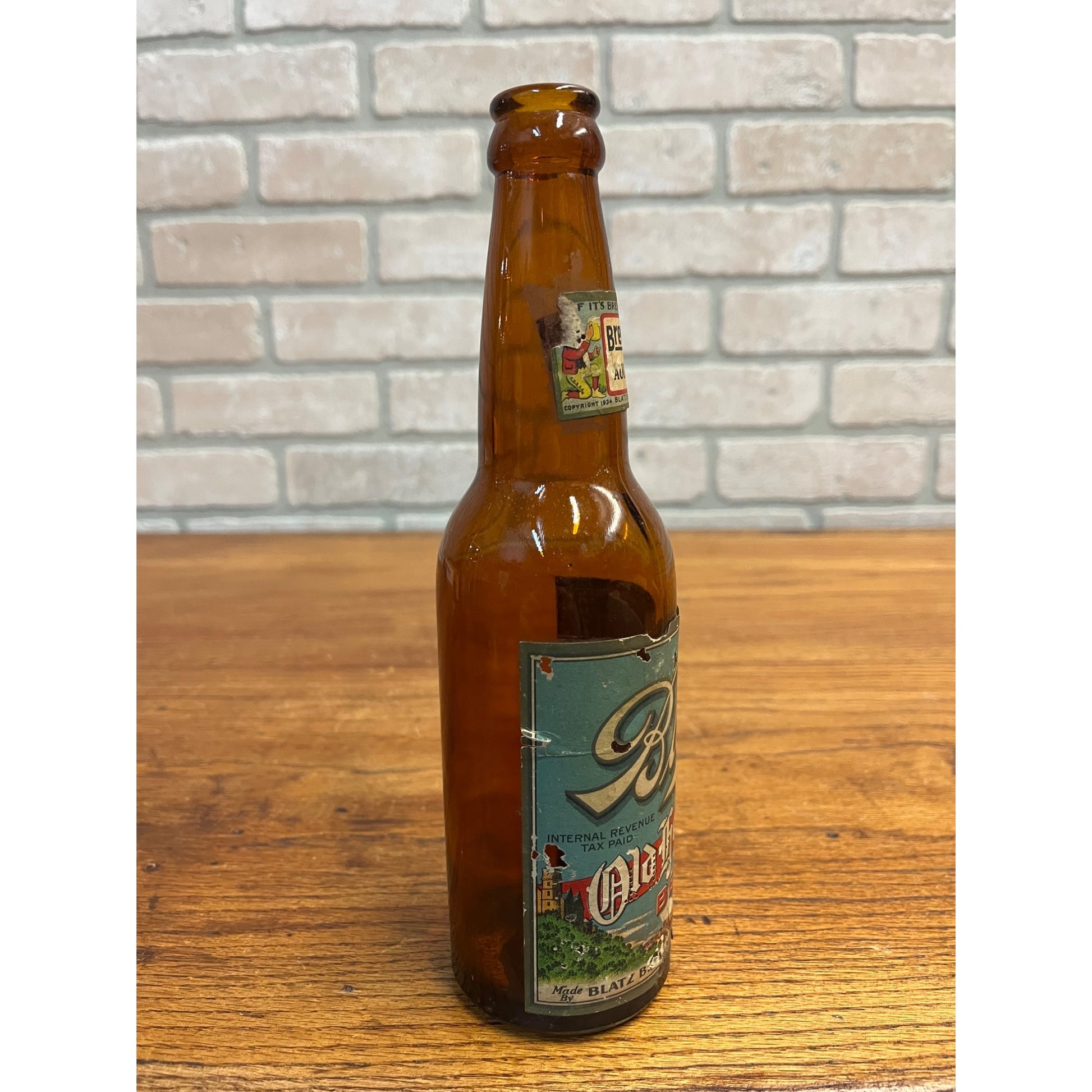 Vintage Blatz Old Heidelberg Castle IRTP Paper Label Bottle Milwaukee, Wis 12oz