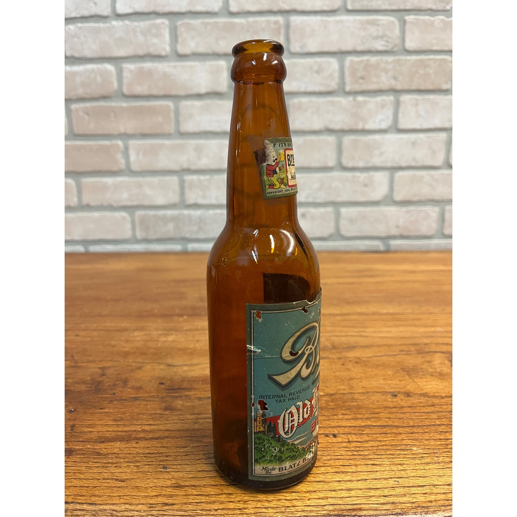 Vintage Blatz Old Heidelberg Castle IRTP Paper Label Bottle Milwaukee, Wis 12oz