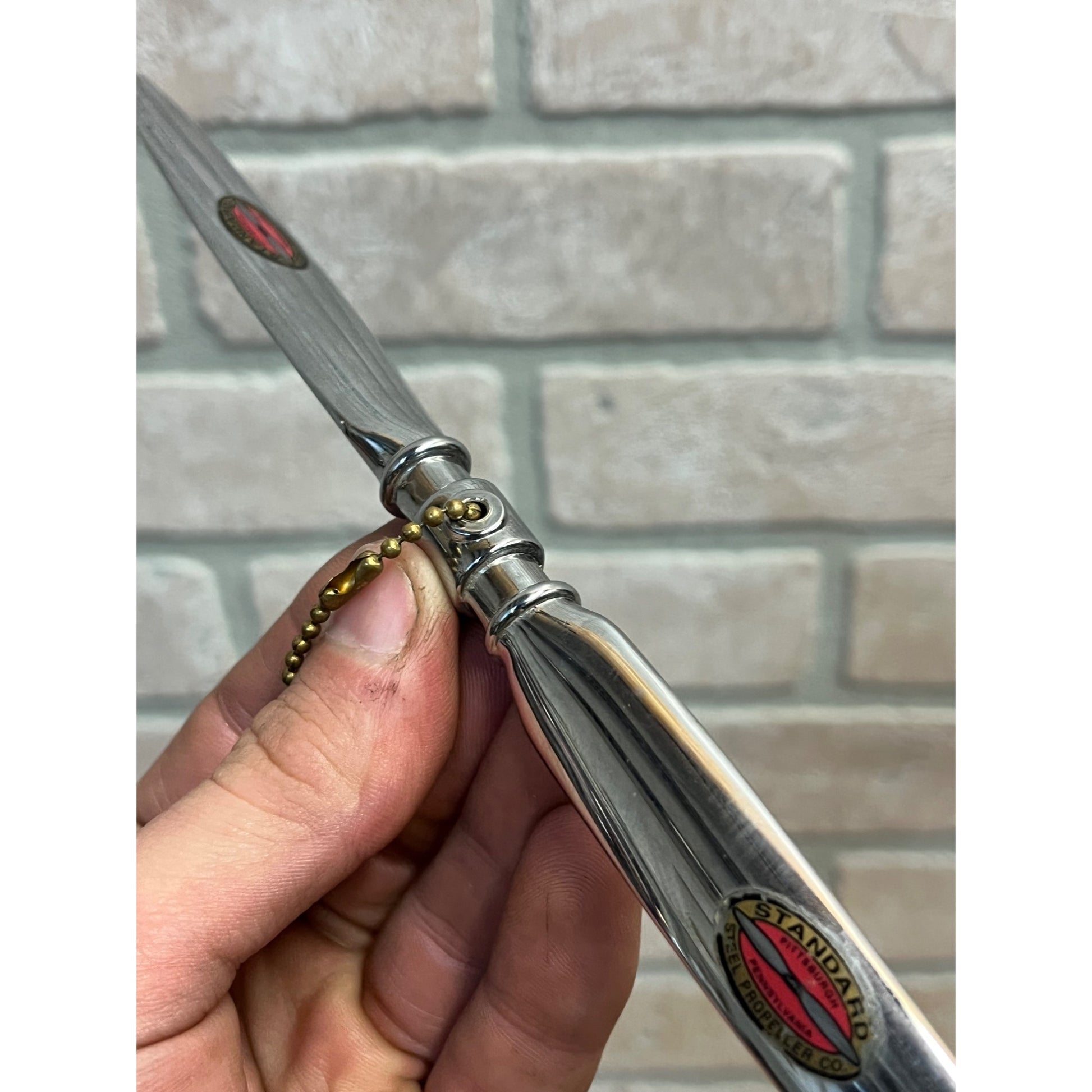 Vintage Standard Propeller Co Airplane Advertising Letter Opener Salesman Sample