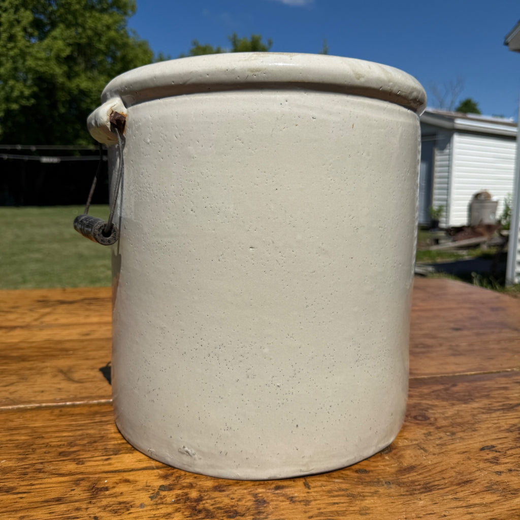 Antique Red Wing 5 Gallon Stoneware Crock Brown Wing Blue 5 Minnesota Crock