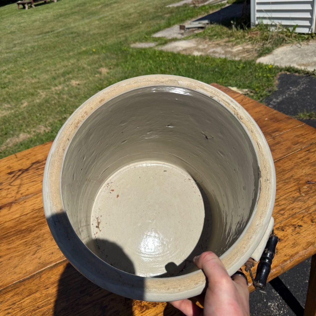 Antique Red Wing 5 Gallon Stoneware Crock Brown Wing Blue 5 Minnesota Crock