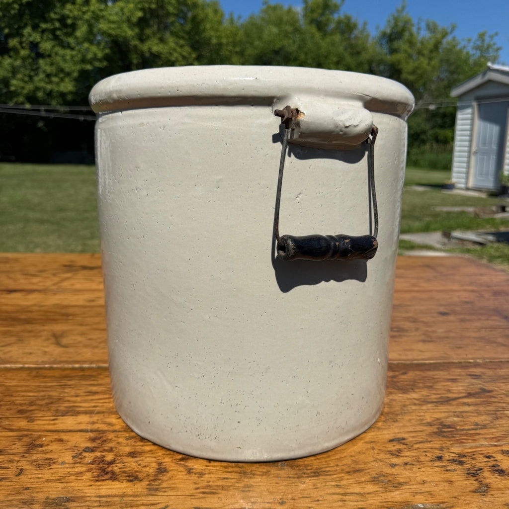 Antique Red Wing 5 Gallon Stoneware Crock Brown Wing Blue 5 Minnesota Crock