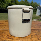 Antique Red Wing 5 Gallon Stoneware Crock Brown Wing Blue 5 Minnesota Crock