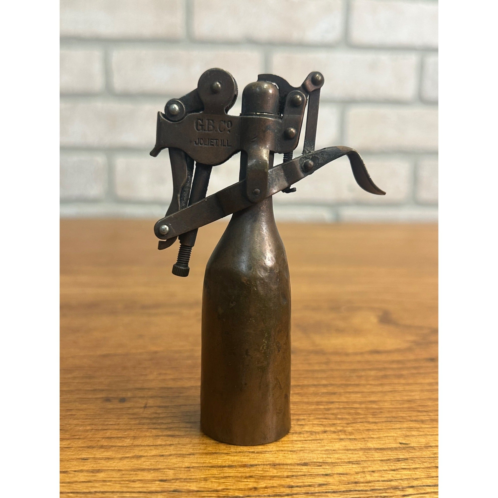 RARE Gerlach Barklow G.B. Co. (Capitol) Mechanical Table Lighter Joliet Illinois Pat. 1912