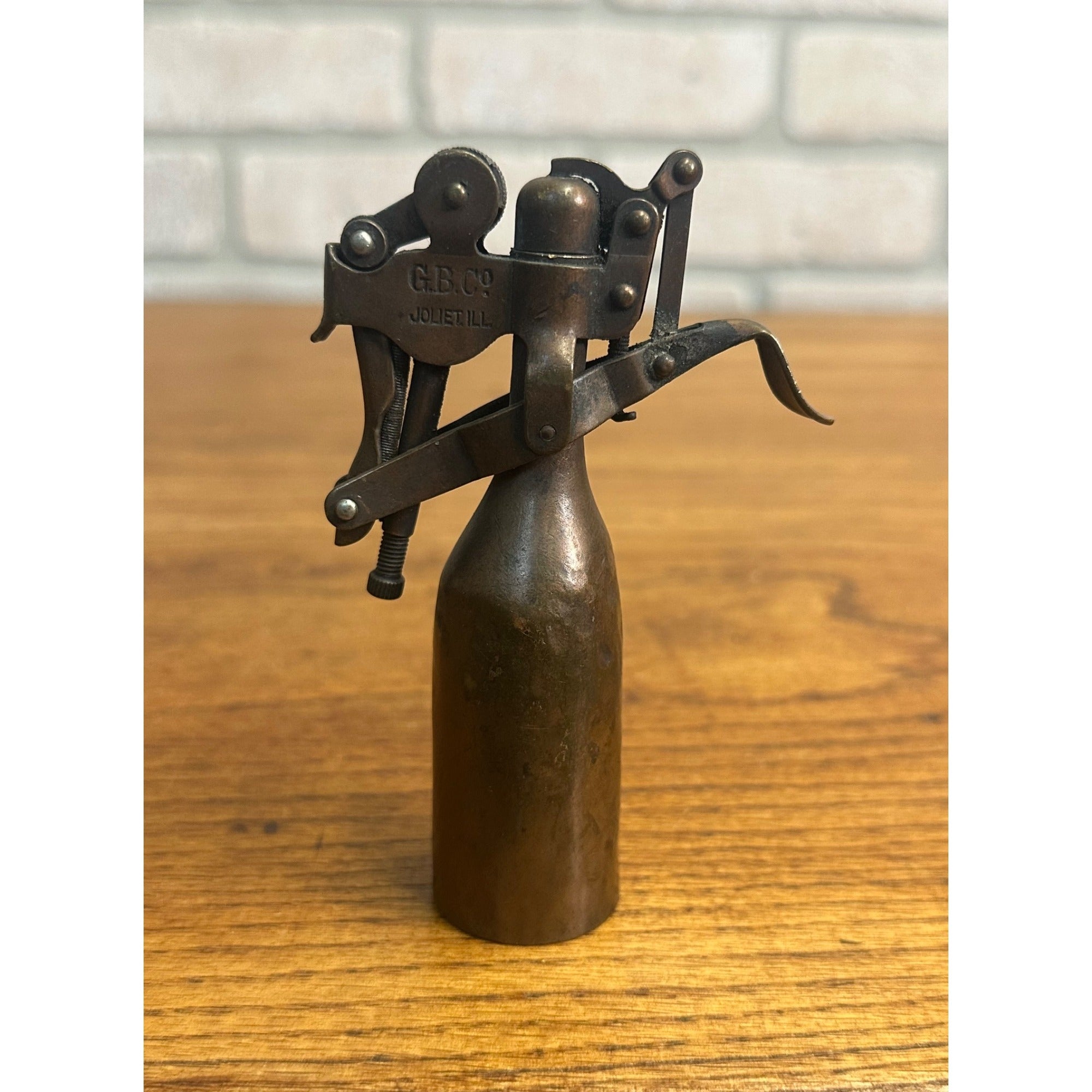 RARE Gerlach Barklow G.B. Co. (Capitol) Mechanical Table Lighter Joliet Illinois Pat. 1912