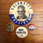 (4) Goldwater Miller Presidential Campaign Pins Buttons Lot