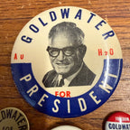 (4) Goldwater Miller Presidential Campaign Pins Buttons Lot