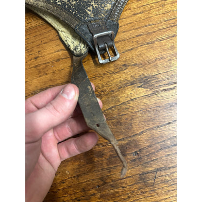 Antique Early 1900s Leather Motorcycle or Aviator Pilot's Leather Skull Cap