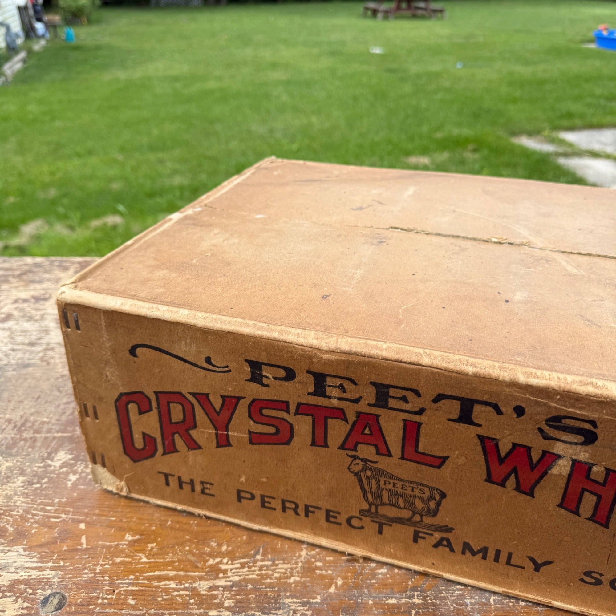 Vintage Peet's Crystal White 100 Cakes Cardboard Shipping Box Farmhouse Decor