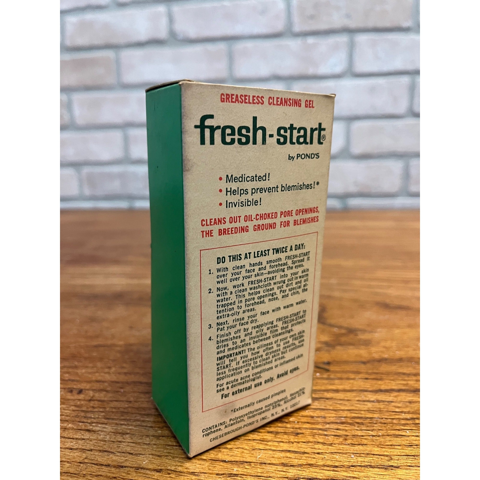 Vintage Pond's Fresh Start Box Gel NOS Deadstock Pharmacy