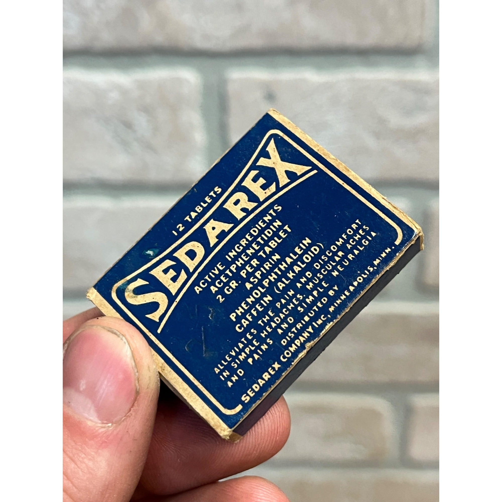 Vintage Sedarex Company Medicine Box Tablets Minneapolis MN Minn. w/ Contents