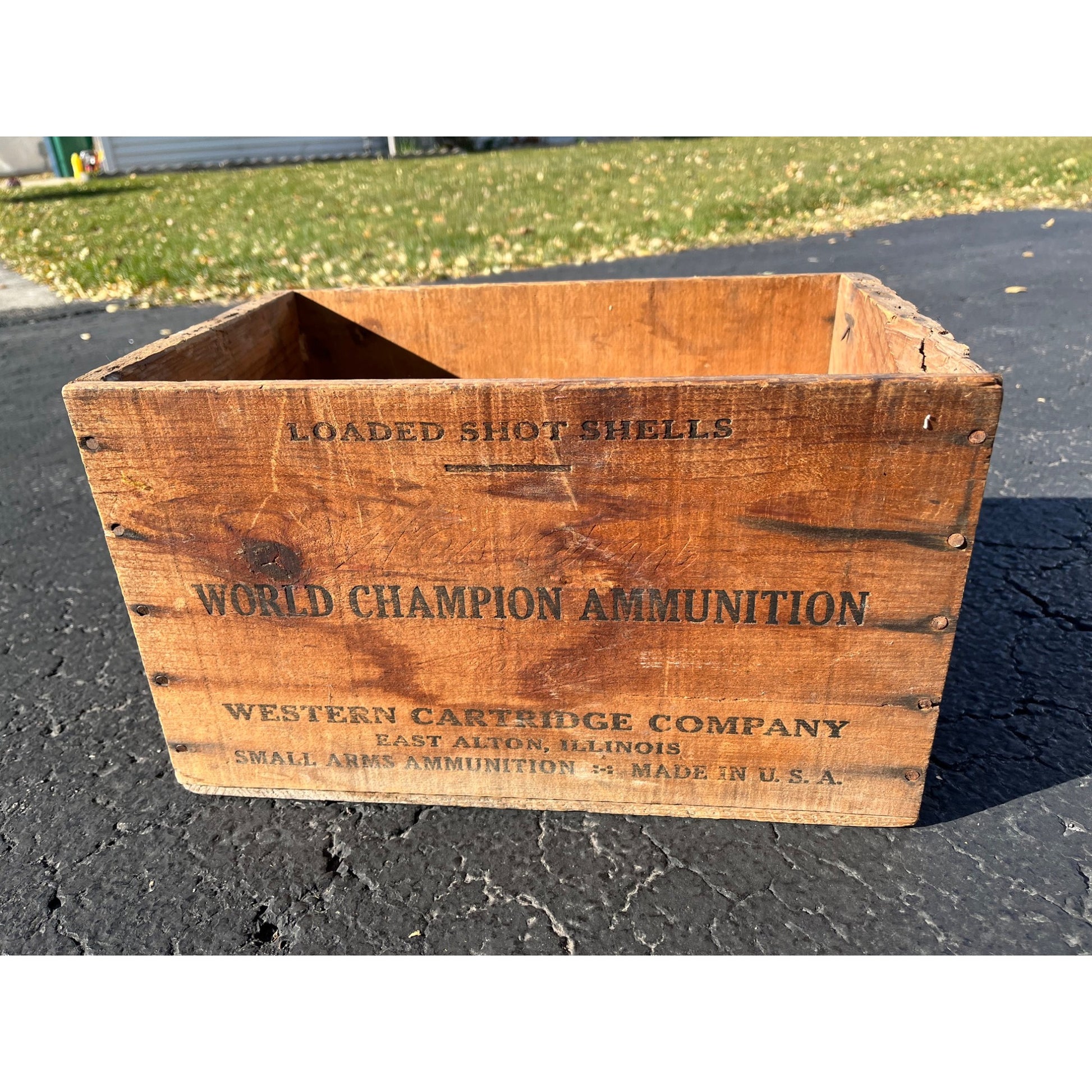 Vintage Western Cartridge Shot Shells Wooden Ammo Crate Case Box 12ga Shotgun