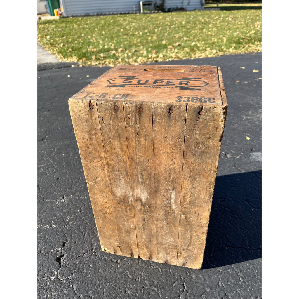 Vintage Western Cartridge Shot Shells Wooden Ammo Crate Case Box 12ga Shotgun