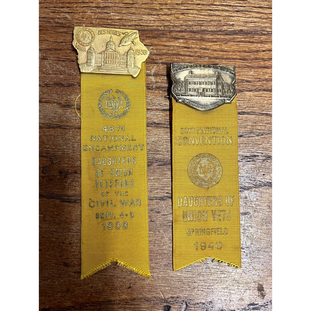 Daughters Of Union Veterans 1938 & 1940 Ribbons National Civil War Encampment & Convention