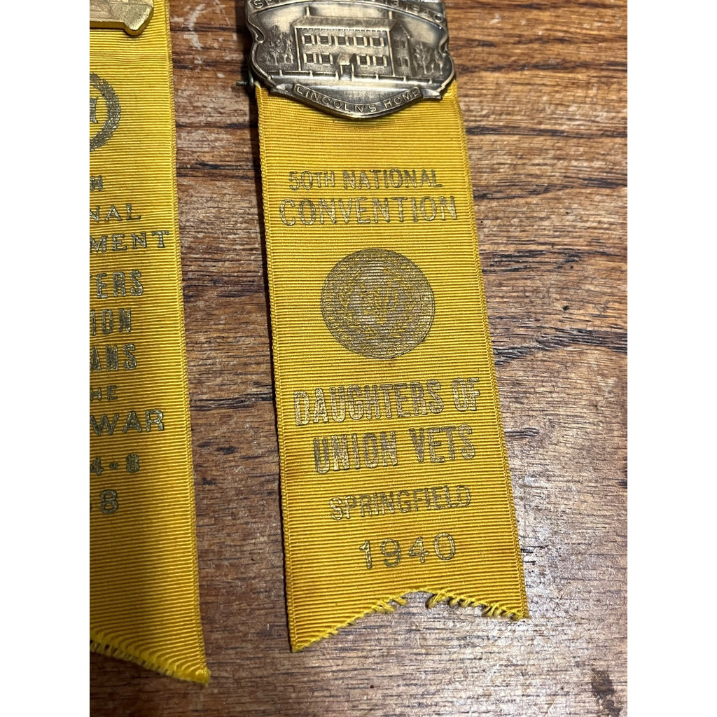 Daughters Of Union Veterans 1938 & 1940 Ribbons National Civil War Encampment & Convention