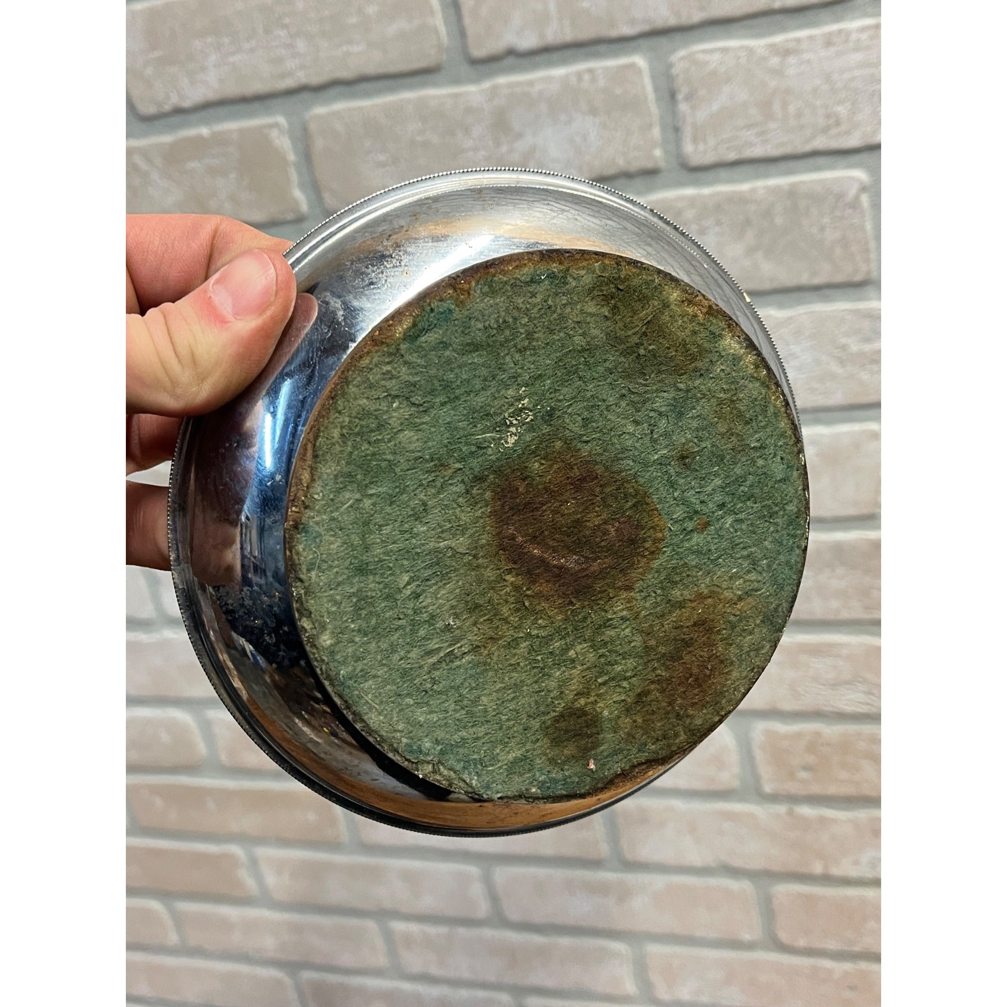 Vintage Art Deco Cigar Ashtray Revolving Spinning Chrome w/ Dog Figure Award