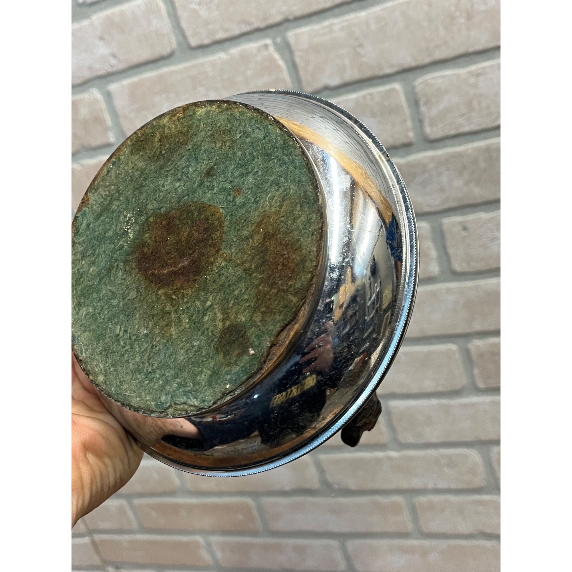 Vintage Art Deco Cigar Ashtray Revolving Spinning Chrome w/ Dog Figure Award